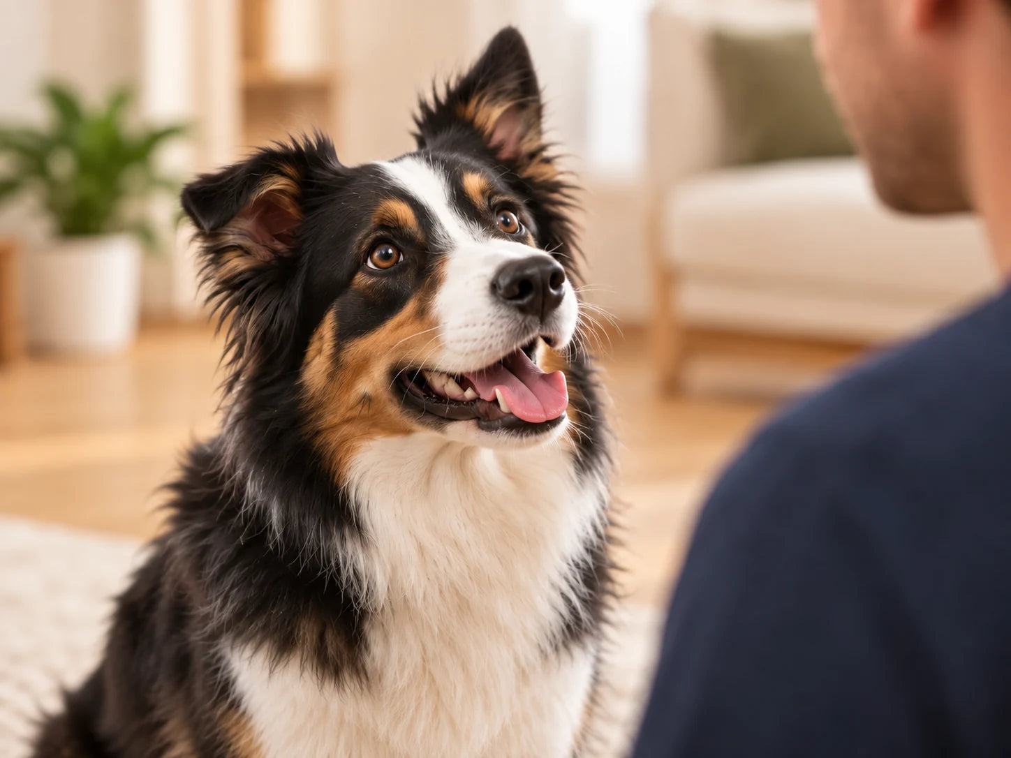 Cane che rivolge l'attenzione alla persona