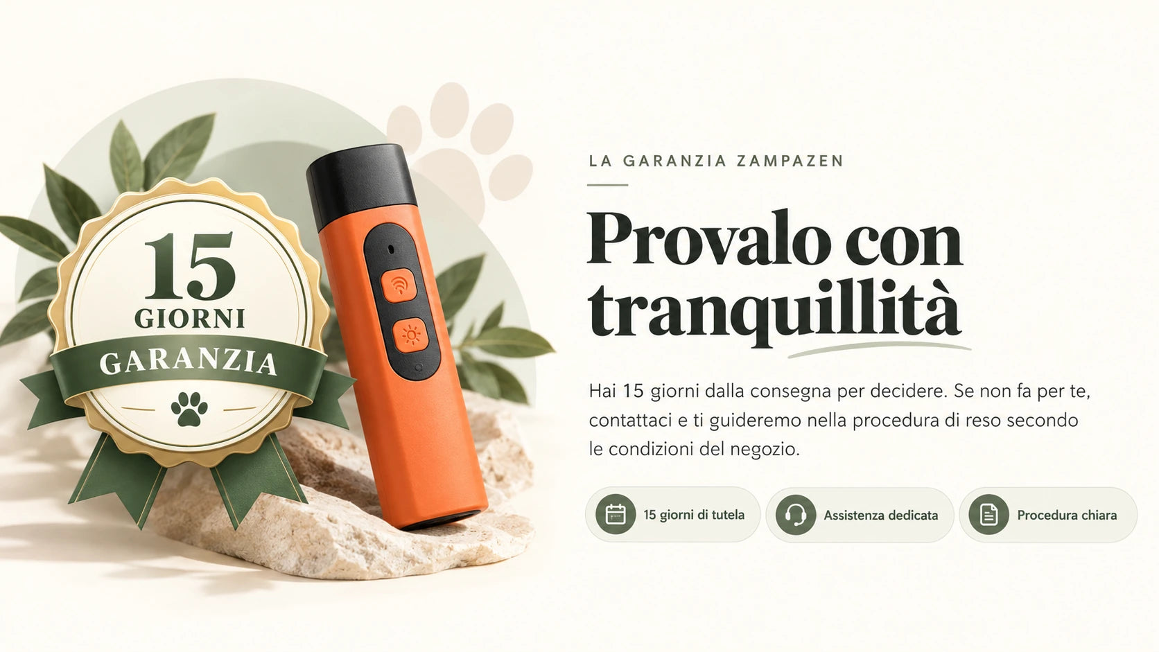 Garanzia ZampaZen: 15 giorni, provalo con tranquillità